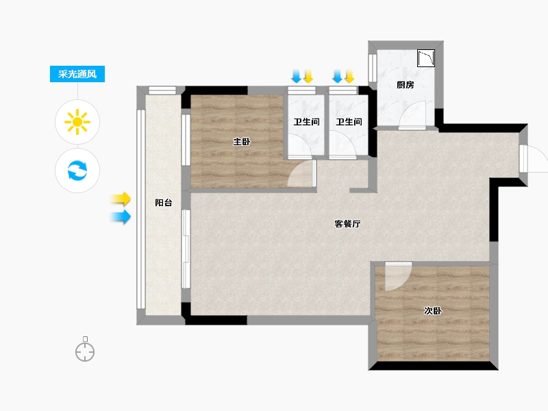 广东省-梅州市-合泰华璟城-65.14-户型库-采光通风