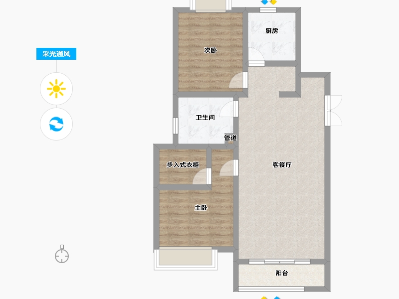 甘肃省-兰州市-国际旅游港中央首府-76.80-户型库-采光通风