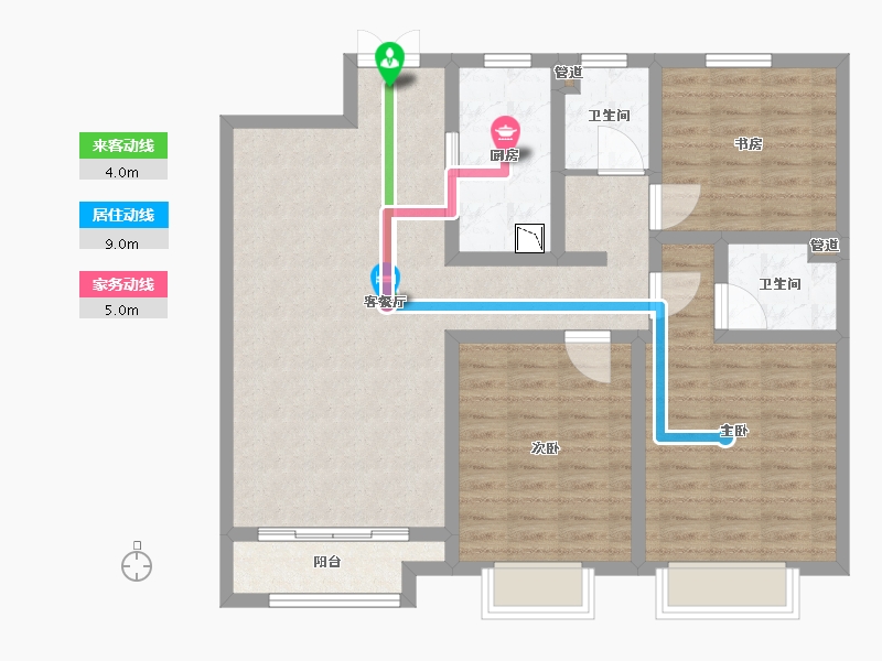 甘肃省-兰州市-国际旅游港中央首府-100.01-户型库-动静线