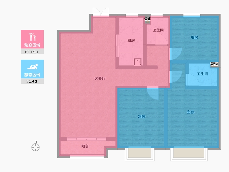 甘肃省-兰州市-国际旅游港中央首府-100.01-户型库-动静分区