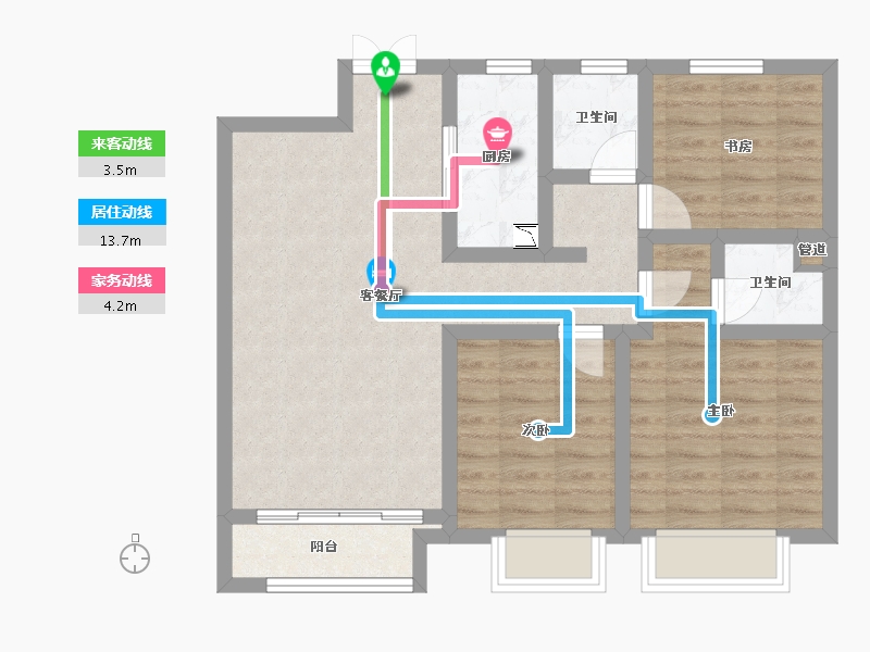 甘肃省-兰州市-国际旅游港中央首府-75.40-户型库-动静线