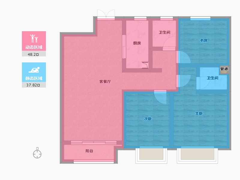 甘肃省-兰州市-国际旅游港中央首府-75.40-户型库-动静分区