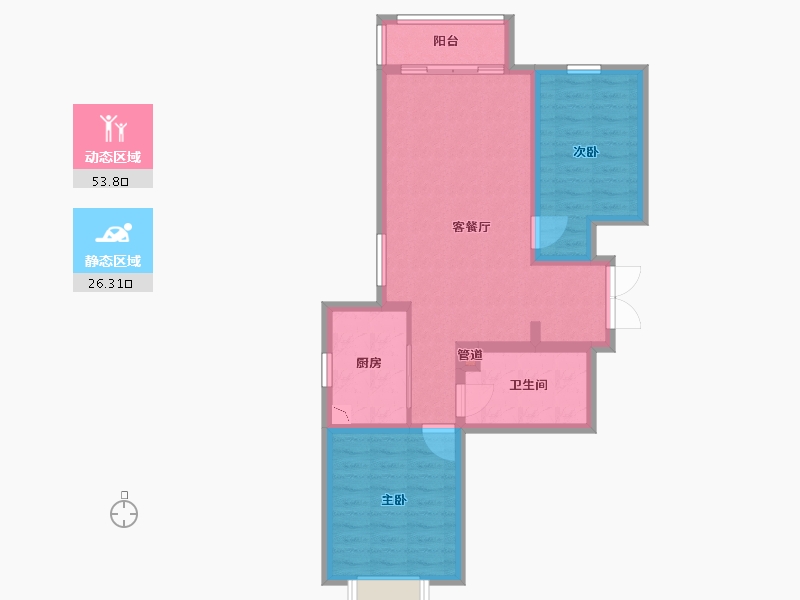 甘肃省-兰州市-国际旅游港中央首府-71.20-户型库-动静分区