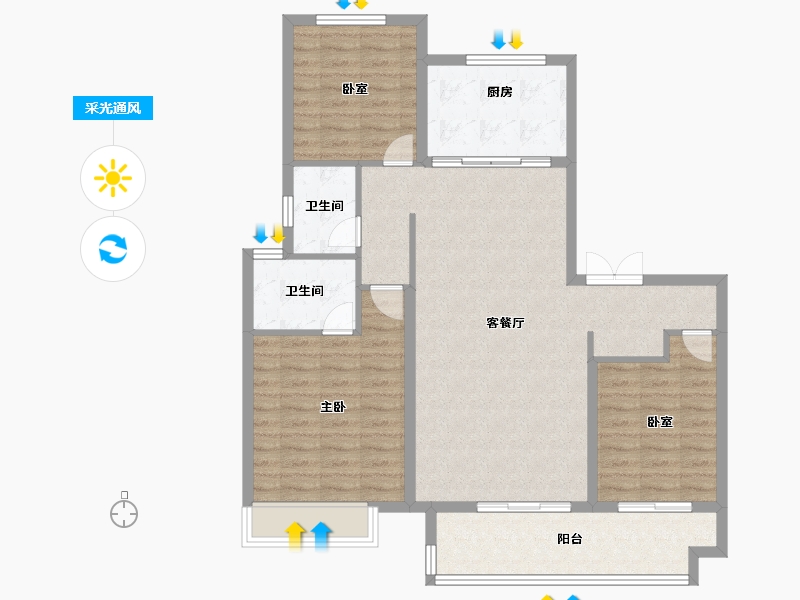 山东省-济宁市-城投瑞马锦府-104.00-户型库-采光通风