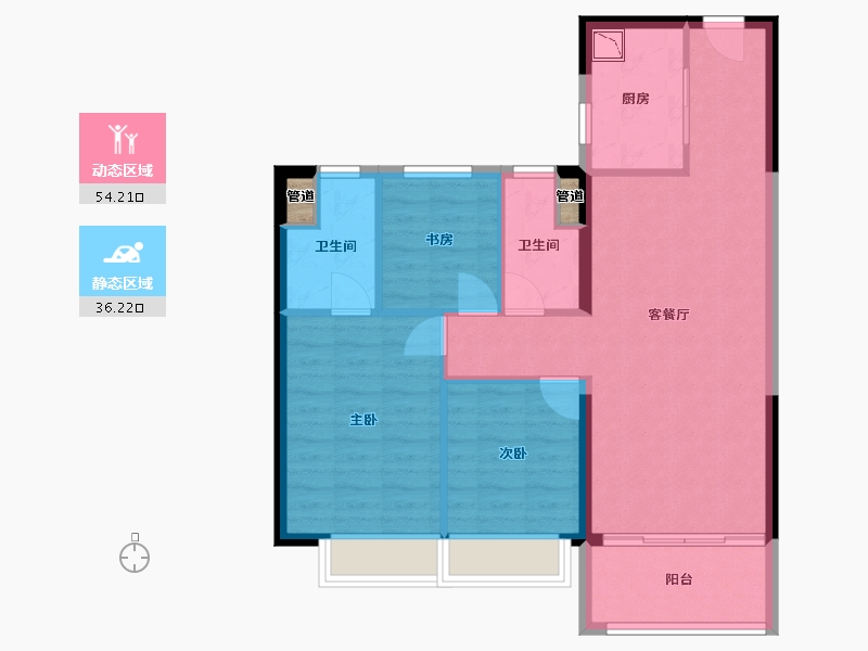 甘肃省-兰州市-碧桂园玖珑湾-82.40-户型库-动静分区