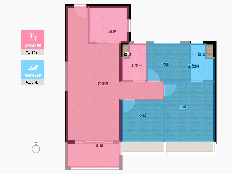 甘肃省-兰州市-碧桂园玖珑湾-93.60-户型库-动静分区