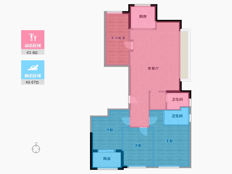 浙江省-温州市-恒达·铂金湾-102.81-户型库-动静分区