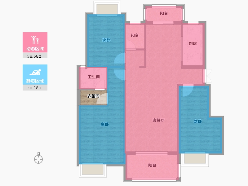 江西省-九江市-濂溪城投・宝梁花园-91.27-户型库-动静分区