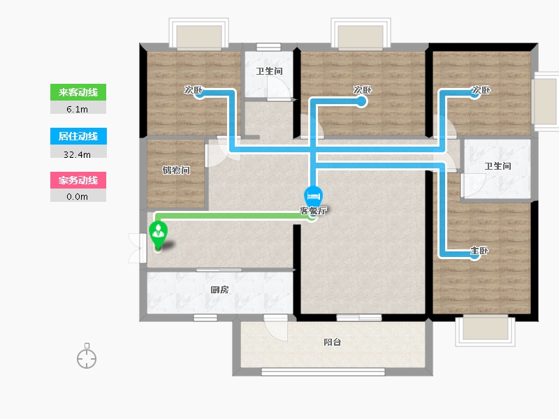 云南省-曲靖市-麒麟嘉园-116.14-户型库-动静线