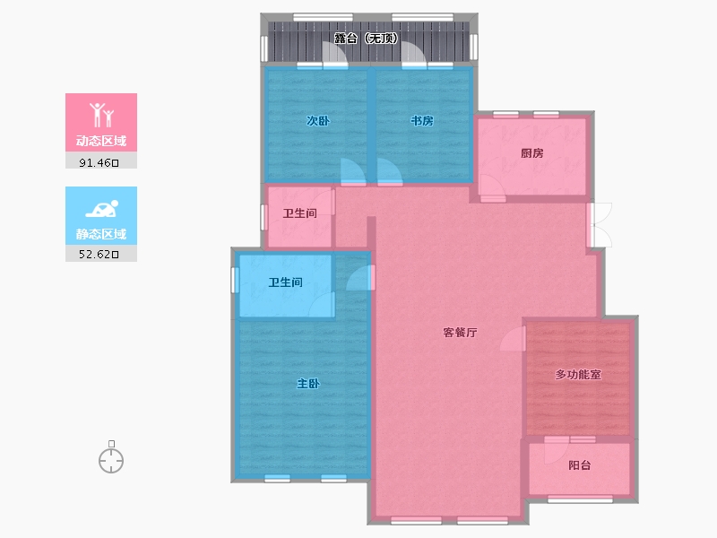 新疆维吾尔自治区-乌鲁木齐市-一龙半岛.-138.57-户型库-动静分区