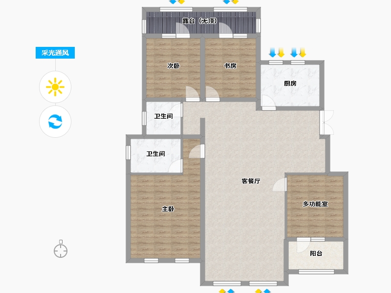 新疆维吾尔自治区-乌鲁木齐市-一龙半岛.-138.57-户型库-采光通风