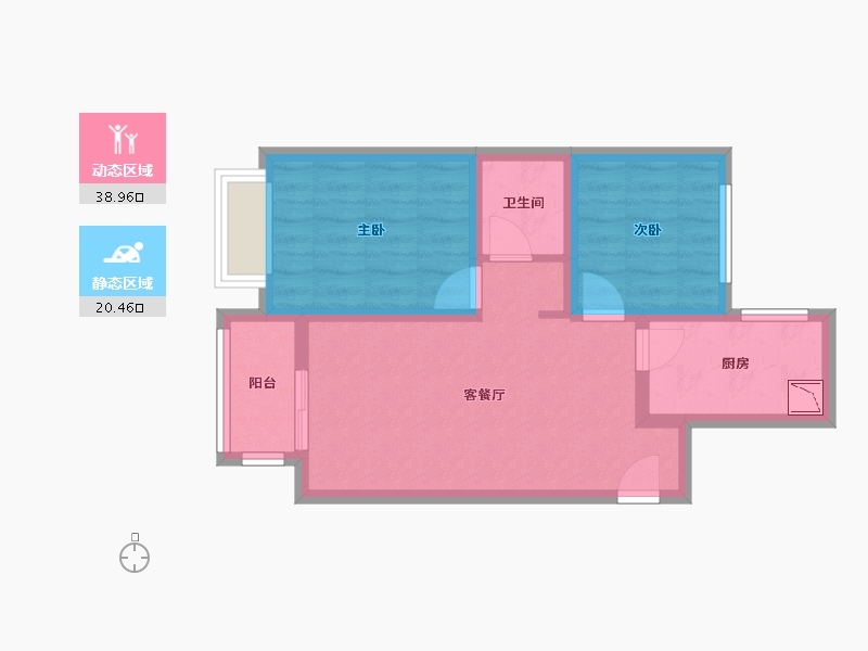 云南省-昆明市-龙湖天第-51.65-户型库-动静分区