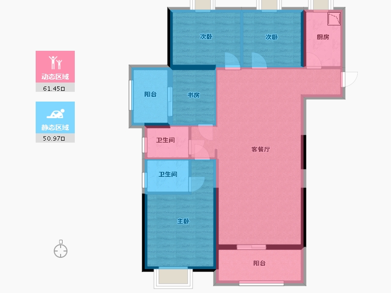 福建省-龙岩市-美伦生态城-100.58-户型库-动静分区