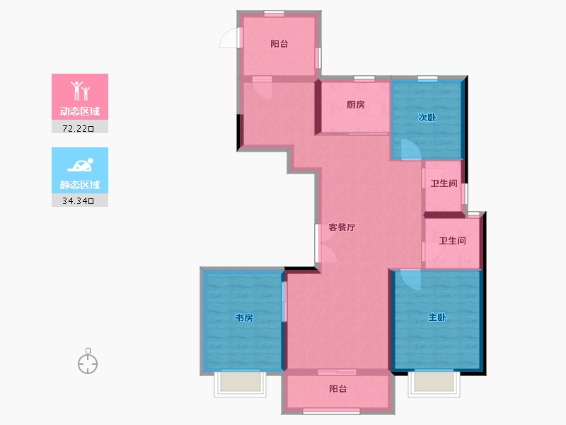 浙江省-温州市-楠盛悦府-95.63-户型库-动静分区