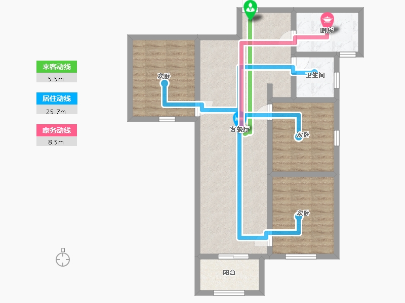 湖北省-荆州市-玫瑰湾小区-81.60-户型库-动静线