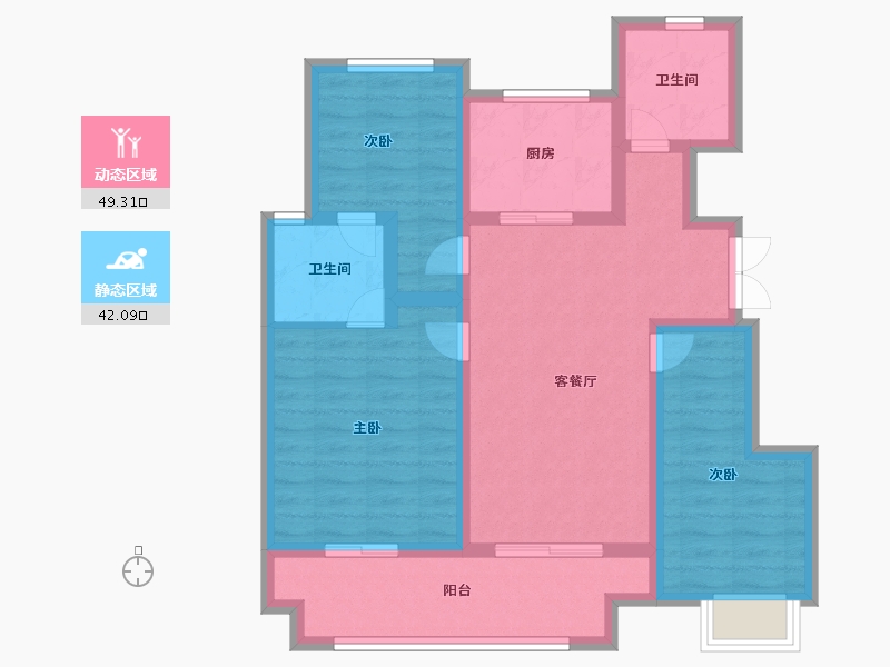 河南省-郑州市-正荣御首府-80.47-户型库-动静分区