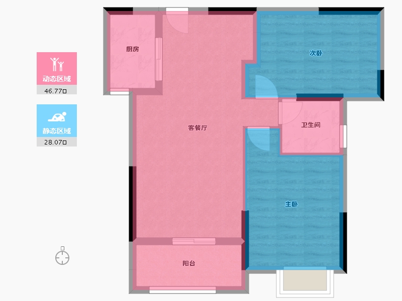 湖北省-荆州市-书香雅苑-67.00-户型库-动静分区