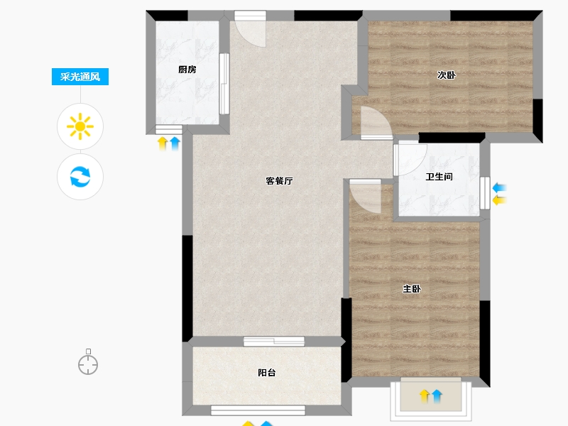 湖北省-荆州市-书香雅苑-67.00-户型库-采光通风