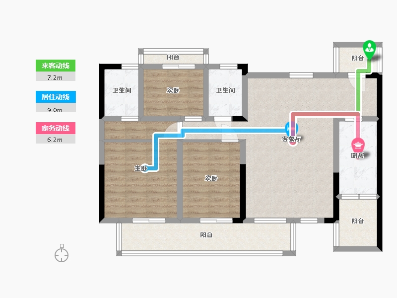 四川省-巴中市-御景湾-94.70-户型库-动静线