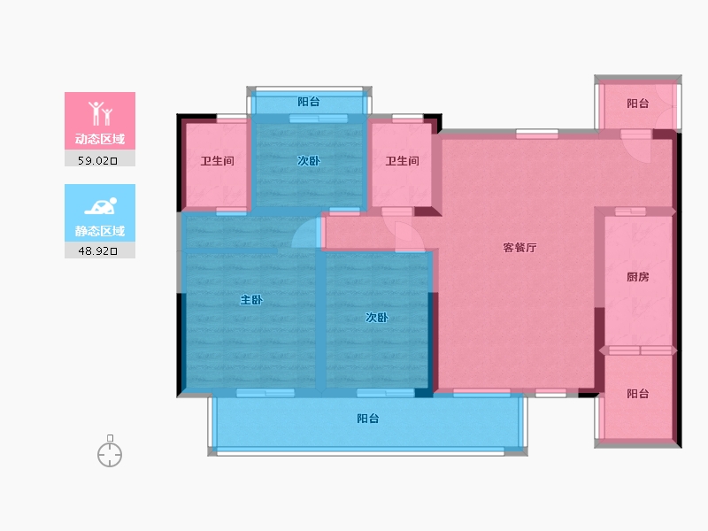 四川省-巴中市-御景湾-94.70-户型库-动静分区