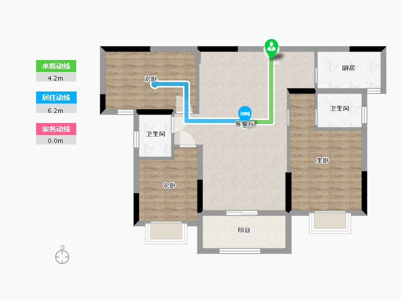 湖北省-荆州市-书香雅苑-89.85-户型库-动静线