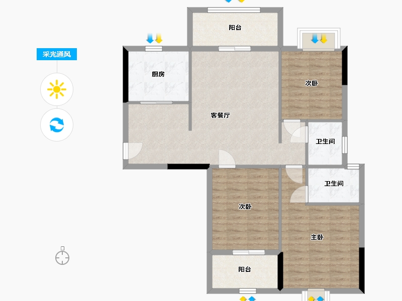 湖北省-荆州市-书香雅苑-95.03-户型库-采光通风