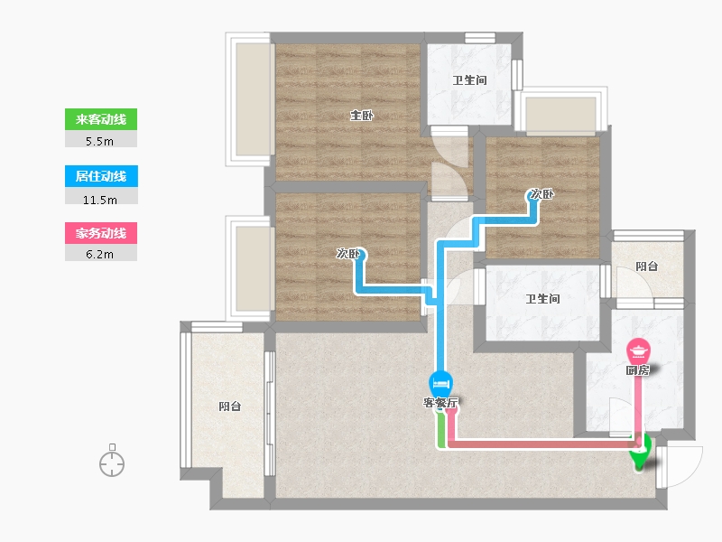 四川省-南充市-滨江学府-73.96-户型库-动静线