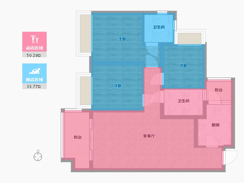 四川省-南充市-滨江学府-73.96-户型库-动静分区