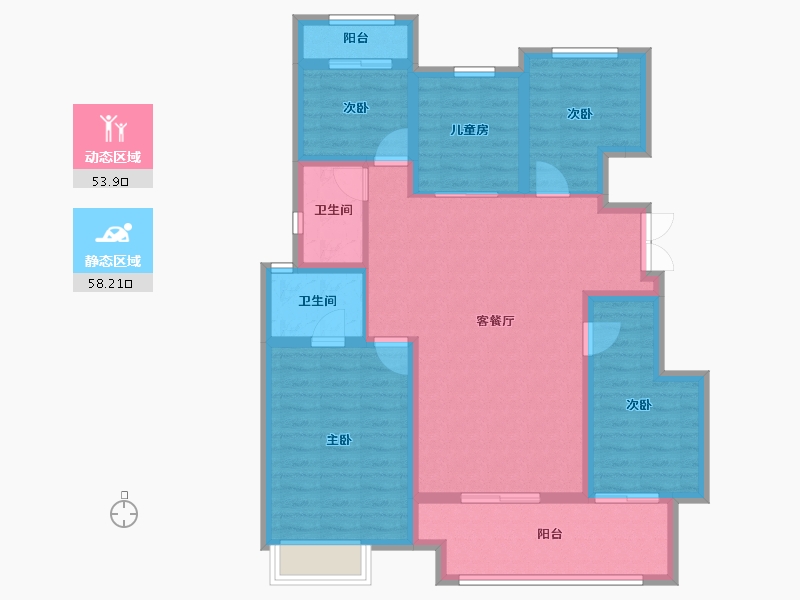 河南省-郑州市-正荣御首府-99.99-户型库-动静分区