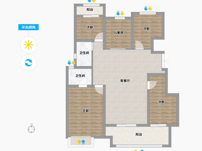 河南省-郑州市-正荣御首府-99.99-户型库-采光通风