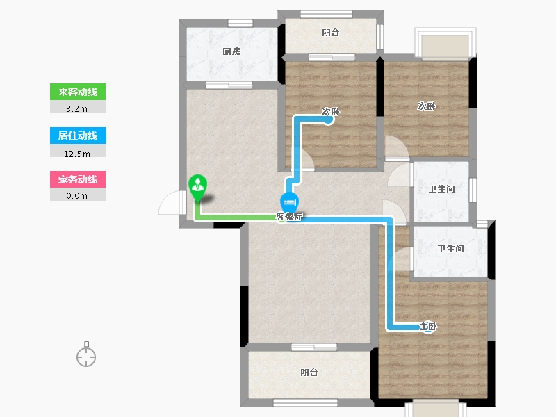 湖北省-荆州市-书香雅苑-94.03-户型库-动静线