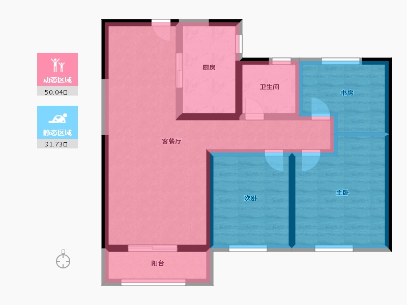 河南省-郑州市-裕华城-71.61-户型库-动静分区