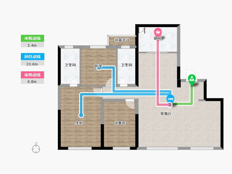 内蒙古自治区-呼和浩特市-中海河山郡-114.40-户型库-动静线