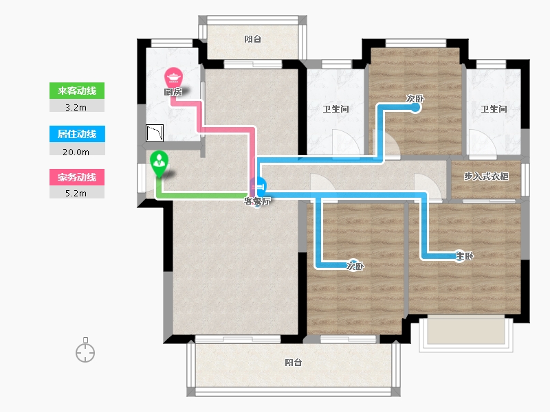 福建省-泉州市-世茂・国风紫帽-85.60-户型库-动静线