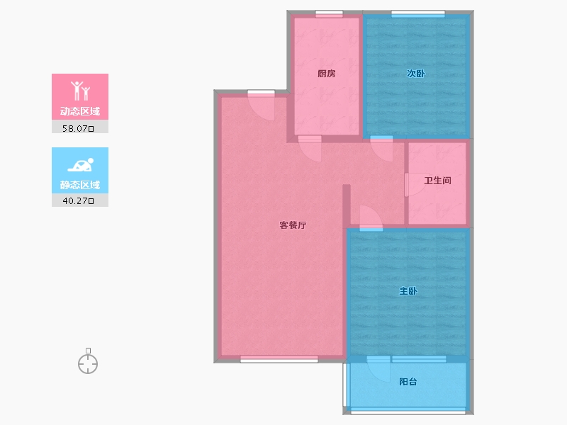 山东省-烟台市-祥隆蔷薇公馆-88.01-户型库-动静分区