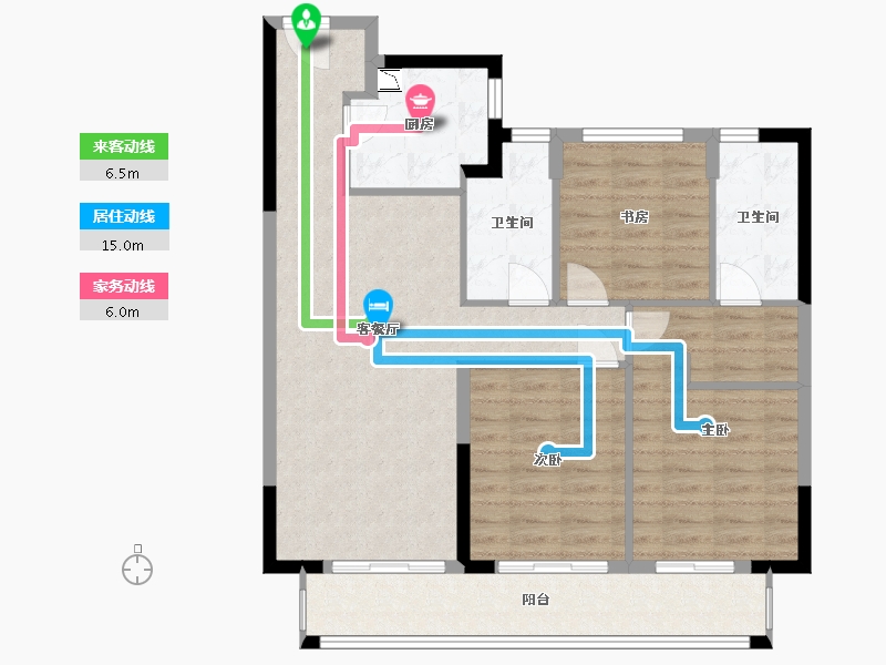 福建省-泉州市-融创晋江印-93.96-户型库-动静线