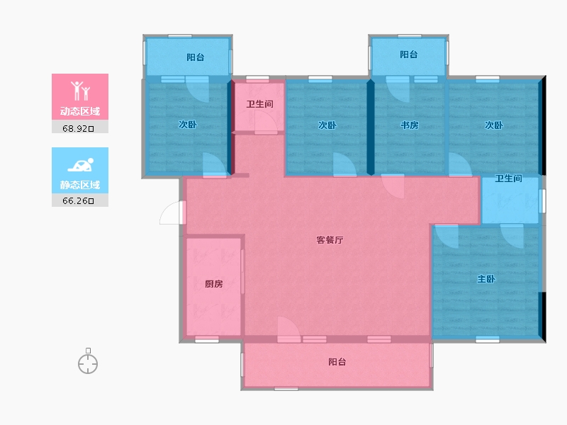 湖北省-咸宁市-金色海湾-123.20-户型库-动静分区