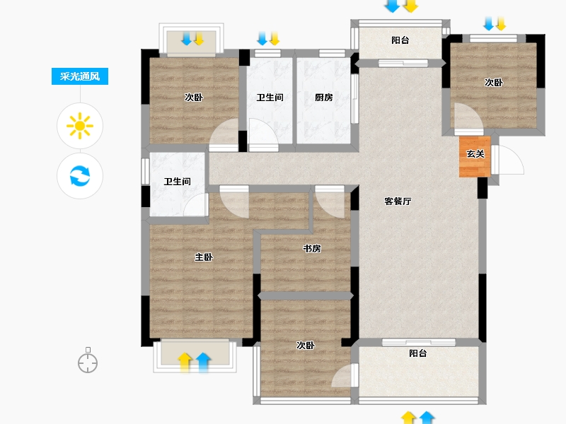 江西省-上饶市-新洲悦城-108.00-户型库-采光通风