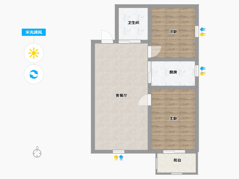 河北省-廊坊市-东方丽城-68.00-户型库-采光通风