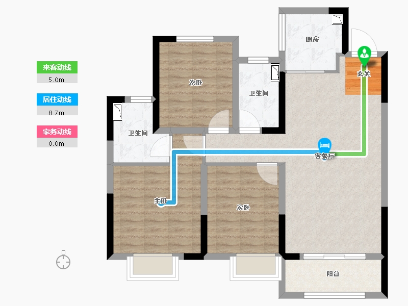 江西省-吉安市-中梁玖�院-85.93-户型库-动静线