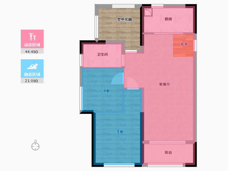 湖南省-长沙市-深业喜汇-65.44-户型库-动静分区