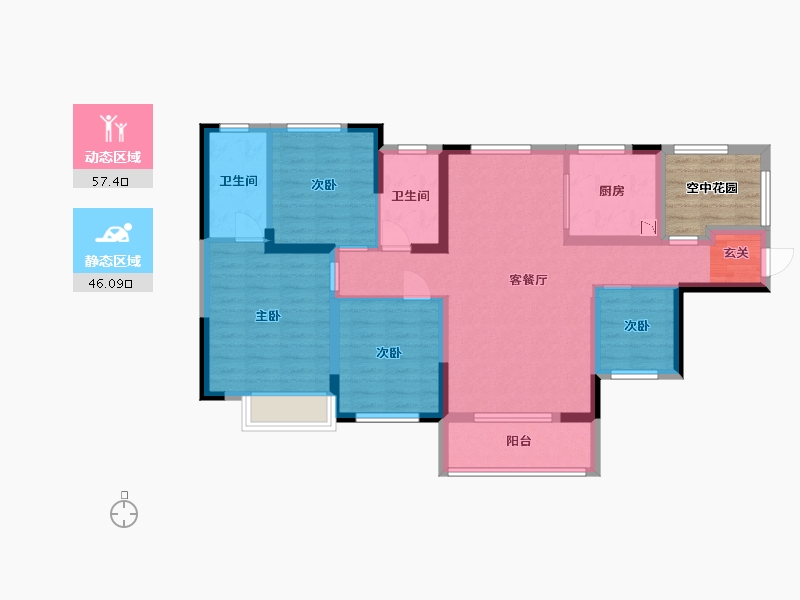 湖南省-长沙市-深业喜汇-97.38-户型库-动静分区