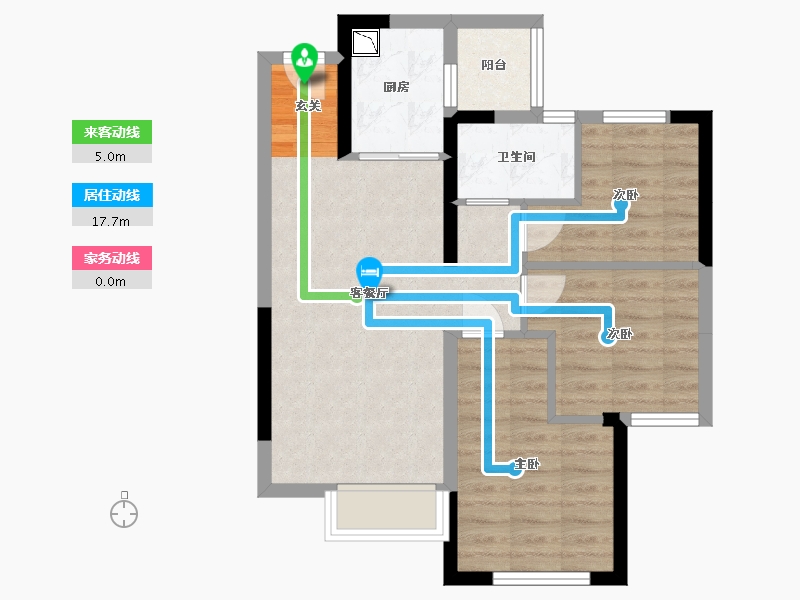 湖南省-长沙市-深业喜汇-61.56-户型库-动静线