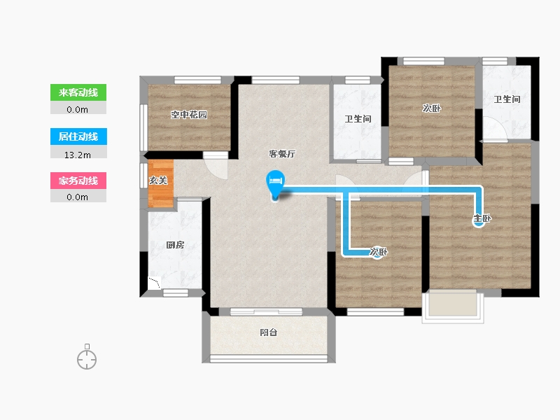 湖南省-长沙市-深业喜汇-86.47-户型库-动静线