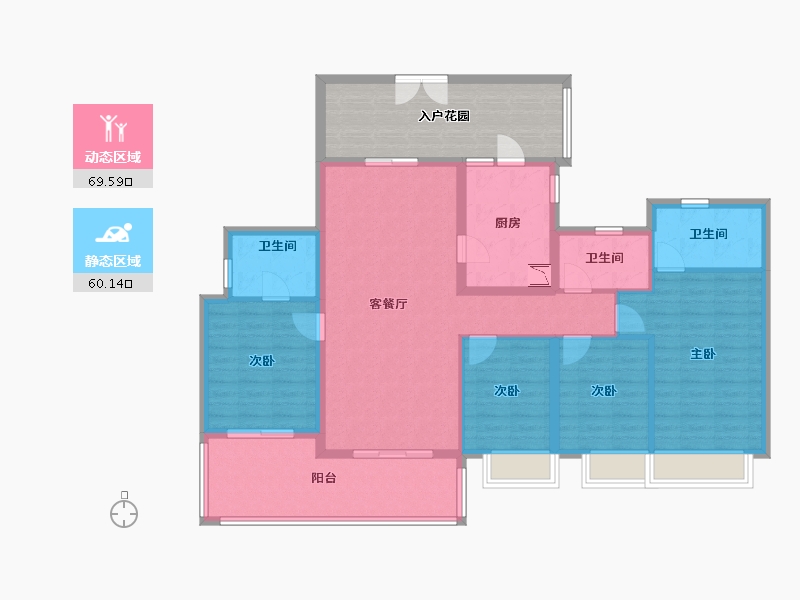 广东省-中山市-奕翠园-131.62-户型库-动静分区