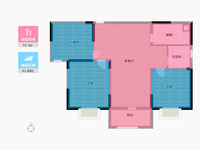 河南省-郑州市-佳兆业悦峰-87.00-户型库-动静分区