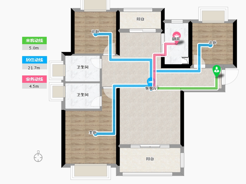 江西省-南昌市-保利春天里-88.91-户型库-动静线