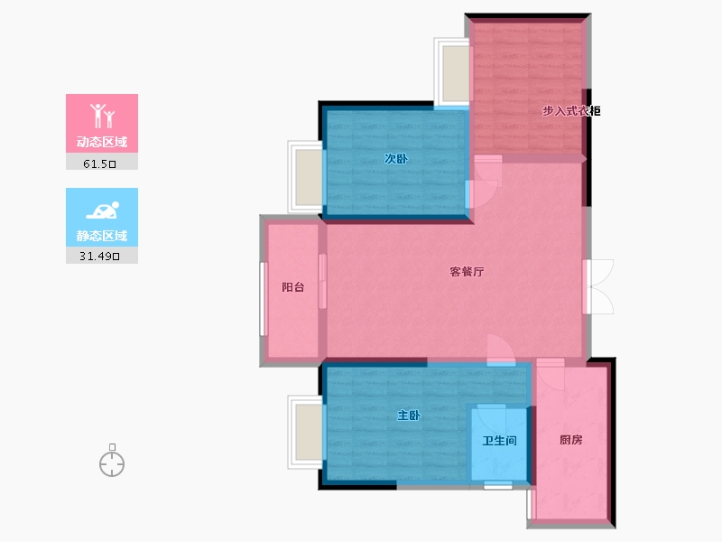 陕西省-榆林市-丰锦园-82.97-户型库-动静分区