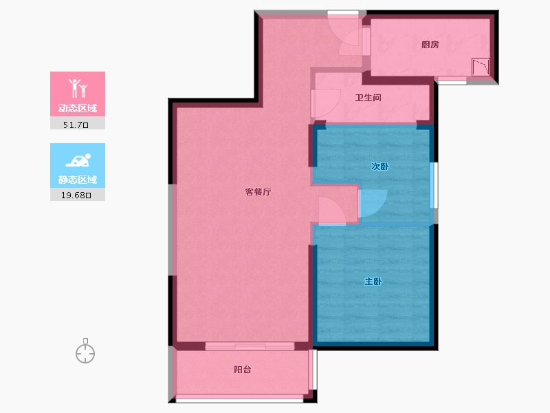 福建省-泉州市-茂诚皇江御景-63.42-户型库-动静分区