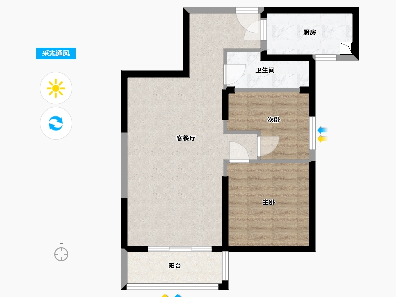 福建省-泉州市-茂诚皇江御景-63.42-户型库-采光通风